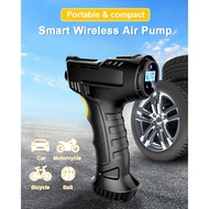 Car Air Compressor 120W Rechargeable Wireless Inflatable Pump Portable Air Pump Tire Inflator Digital for Car &amp; Bicycle