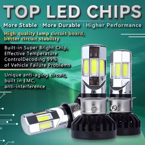 Motorcycle LED Headlight Bulb M02E H4 HS1 BA20D P15D H6 3500LM 35W For All Motorbike 6COB 6000K Rtd 