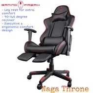 Gaming Freak Gaming Chair Naga Throne (GF-GCNT16) - Leg Rest, Butterfly Mechanism, 90~165 Degree Rec