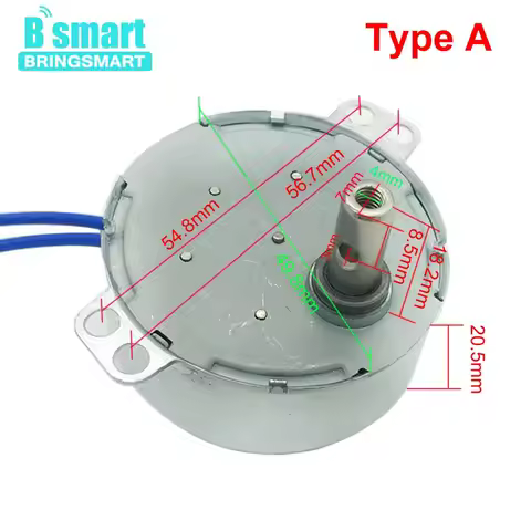 Bringsmart TYC-50 Synchronous Geared Motor 110V 220V AC Single-phase 2.5rpm 3rpm 8rpm 10rpm Househol