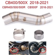 CBR500/500R CB500X CB400 CBR400รถจักรยานยนต์ไอเสียกลางลิงค์ท่อสำหรับฮอนด้า CBR400/500R CB500F/500X C