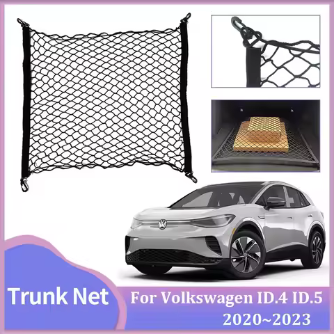 Trunk Net for Volkswagen VW ID.4 Pro ID.5 2020 2021 2022 2023 Rear Cargo Mesh Elastic Pockets Hooks 
