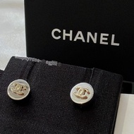 Chanel 全新雙色金銀立體 小圓丁耳環✨全新