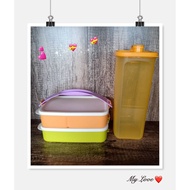 Tupperware 2L Fridge Water Bottle + Click to Go Tiered Lunch Box Set