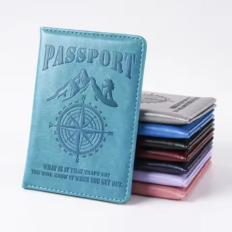 2025 Compass Printed Color Change Passport Cover Passport Holder Ticket Clip Passport Wallet Travel 