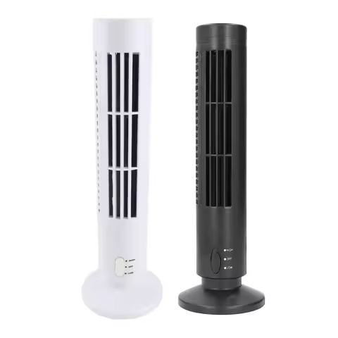 Tower Cooling Fan Energy Saving Bladeless Tower Cooling Fan 2 Speeds 2.5W USB Portable for