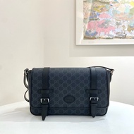 Gucci古馳 男包老花黑色斜挎郵差包