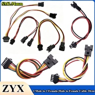 SM2.54mm 1 Female to 2 Male 2P-4P,Male to Female 2P-6P Terminal Wire 20cm 26/22AWG Electronic Wire C