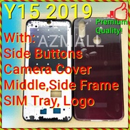 (2 Color) NEW ORI Full Housing On Off Volume Side Button Middle Frame Battery Cover vivo Y15 2019 / 