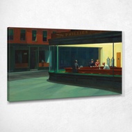 Art reproduction Nighthawks Edward Hopper eho31 รูปติดผนัง ภาพที่มีชื่อเสียง ภาพพิมพ์รายละเอียดคมชั