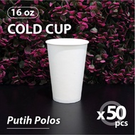 Pack of 50 pcs - Paper Cup 16 oz COLD - Paper Cup 16oz - Paper Cup