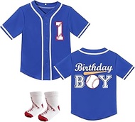 Toddler Boy Birthday Baseball Theme Shirt with Socks Kids Baseball Jerseys 1st 2nd 3rd 4 Year Old Bi