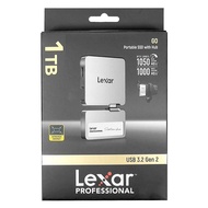 Lexar SL400 Professional Go Portable SSD 1TB with Hub (Silver) LSL400S001T, USB-C 3.2 Gen 2