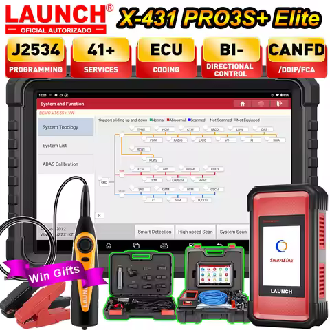 2026 LAUNCH X431 PRO3S+ Elite J2534 Offline Programming car diagnostic Tool CAN FD DOIP ECU Coding T