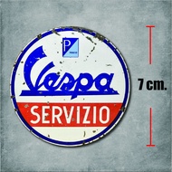 sticker pvc vespa service สติกเกอร์ โลโก้เวสป้า งานพิมพ์ดีที่สุด offset printing เคลือบ UV กันแดด กั