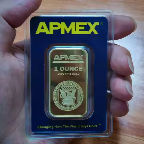 Simulation 1 oz 1:1 replica APMEX gold plated bar brass metal ornament