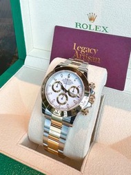 全新 ROLEX 勞力士 迪通拿 DAYTONA 40mm 白面 18kt黃金鋼 116503-0001