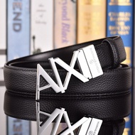 Ready Stock Ax Letter Belt Brand Men's Genuine Leather Belt Genuine Leather Cowhide Belt Korean Vers