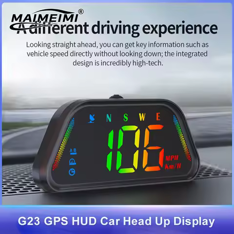 G23 GPS HUD Speedometer MPH KMH Conversion Time Compass Overspeed Alarm Plug & Play 7 Display Modes 