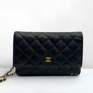 S5277-CHANEL 黑荔枝金扣WOC A33814