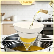 LOVIVER Stainless Steel Frying Oil Filter Holder Foldable Arms Oil Filter Cone Holder Silver-Colored