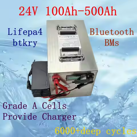24V 200ah Lifepo4 Battery 100Ah 150Ah 250Ah 300Ah 350Ah 400Ah 500Ah Rechargeable for 2000W Solar Sys