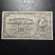 uang kuno indonesia seri JP Coen 100 Gulden ttd praasterink