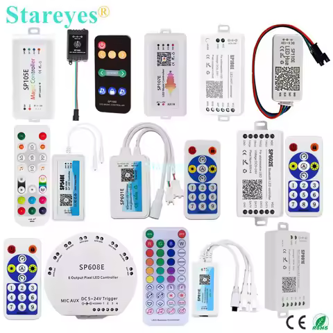 Magic Color SPI Pixels LED Strip Controller SP105E SP106E SP107E SP108E SP110E SP601E SP602E SP608E 