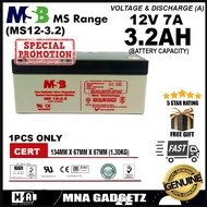 MSB MS RANGE BATTERY 12V 3.2 AH 3.2ah 38.4Wh Solar Deep Cycle Rechargeable Battery for Solar UPS Cam