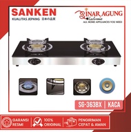 SANKEN SG363BX / SG-363BX KOMPOR GAS 2 TUNGKU TEMPERED GLASS
