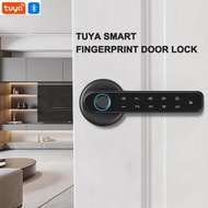 Tuya Biometric Fingerprint Smart Door Lock Electronic Digital Lock Password Fingerprint Keyless Security Door Handle Home