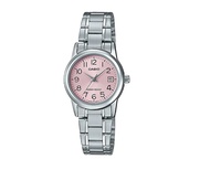 นาฬิกาข้อมือ Casio รุ่น LTP-V002D-4B / LTP-V002D-7B3 นาฬิกา นาฬิกาผู้ชาย สีชมพู สายสแตนเลส อนาล็อค ก