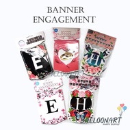 BANNER HAPPY ENGAGEMENT/BANNER FLAG/BUNTING FLAG ENGAGEMENT BANNER