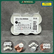 [Genuine] [IKEA] Set of 24 IKEA GLIMMA Candles Odorless, Vegetable Wax, Non-Toxic for 4 Hours Premiu