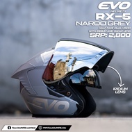 EVO RX-5 NARDO GREY (SILVER IRIDIUM LENS)  HALF FACE DUAL VISOR HELMET WITH FREE CLEAR LENS