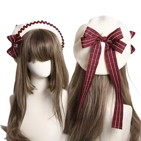 Lolita JK Uniform Bow Hat Kawaii Hair Accessories Sweet Japan Kawaii Bowknot Cute Beret Hat Painter 