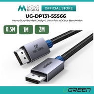 UGREEN DISPLAYPORT CABLE 2.1 DP2.0 80GBPS SUPPORT 16K@60HZ 8K@240HZ 4K@240HZ HDR, HDCP, DSC 1.2A AND
