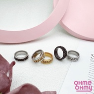 /Chain Steel Ring/Chain Ring/Cool Style Ring Chain Necklace/Stainless Steel/Non-Oxidation/Boy Ring/S