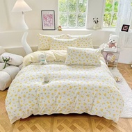 Cadar Shop 7-In-1 ( *2000 thread ) Cotton High Quality Fitted Bedsheet With Comforter (Queen/King) A