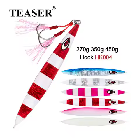 TEASER J26 270g 350g 450g Slow Sinking Jigs Lure Metal Casting Spoon Artificial Bait Off Shore Cast 
