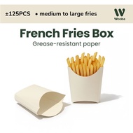 125PCS French Fries Box White | Paper Fries Box | Bekas French Fries | Medium Large French Fries Box