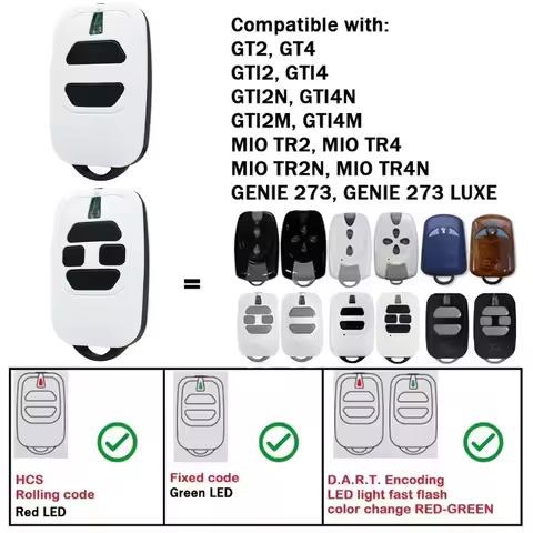 GTI2 GTI4 DEA Garage Door Remote Control Compatible With DEA GT2 GT4, MIO TR2 TR4, MIO TR2N TR4N, GO