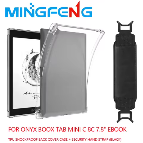 2-IN-1 For Onyx Boox Tab Mini C 8C 7.8" eBook Clear Pencil Holder TPU Shockproof Back Cover Case + S