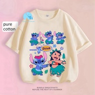 【Stitch and Lilo】COD Girl Tshirt  100% Cotton Graphic Kids T Shirt High Quality Crew Neck T-Shirt