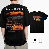 Luxury Sports Car Series:Porsche 997 GT3 RS Gray Blueprint T-Shirt - Cars and Clo - Regular Fit