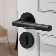 Black Door Lock Indoor Bedroom Universal Household Door Lock Solid Wood Door Lock Room Mute Magnetic Door Handle