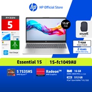 HP Notebook Ryzen 5 7535HS | AMD Radeon | 16GB/512GB | Win11+MS24 | 2Yrs | 15-fc1049AU โน๊ตบุ๊ค