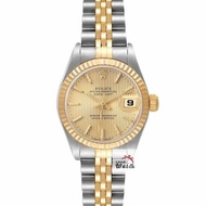 【大眾名錶】ROLEX 勞力士 79173 Datejust 蠔式日誌 女錶半金款 金面直條紋面盤 大眾名錶B1197