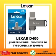 LEXAR D400 OTG 32GB 64GB 128GB TYPEC + USB DUAL DRIVE D400 USB 3.1 TYPE-C OTG FLASH DRIVE FLASH DRIV