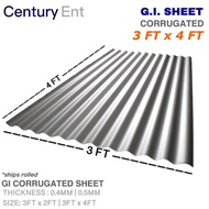 ♨ ▉ ∆ § ◶ 3FT x 4FT | GI CORRUGATED SHEET | Yero  Galvanized Iron Roofing | 0.4MM  0.5MM